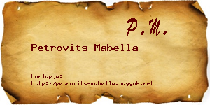 Petrovits Mabella névjegykártya